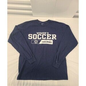 MV Sport UCONN Huskies Women's Soccer Navy Blue Long Sleeve Shirt Size M